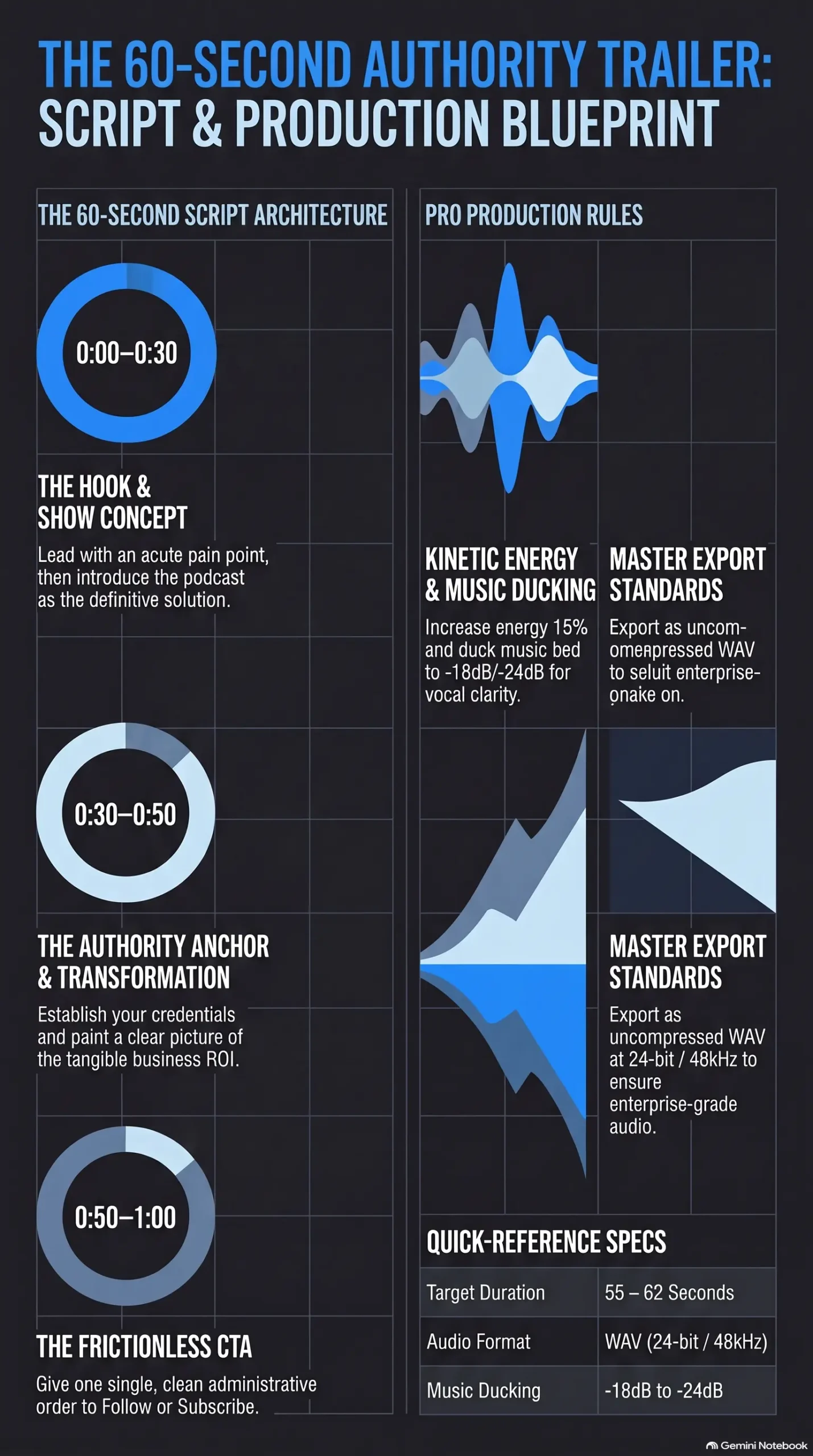 60 second authority trailer blueprint infographic