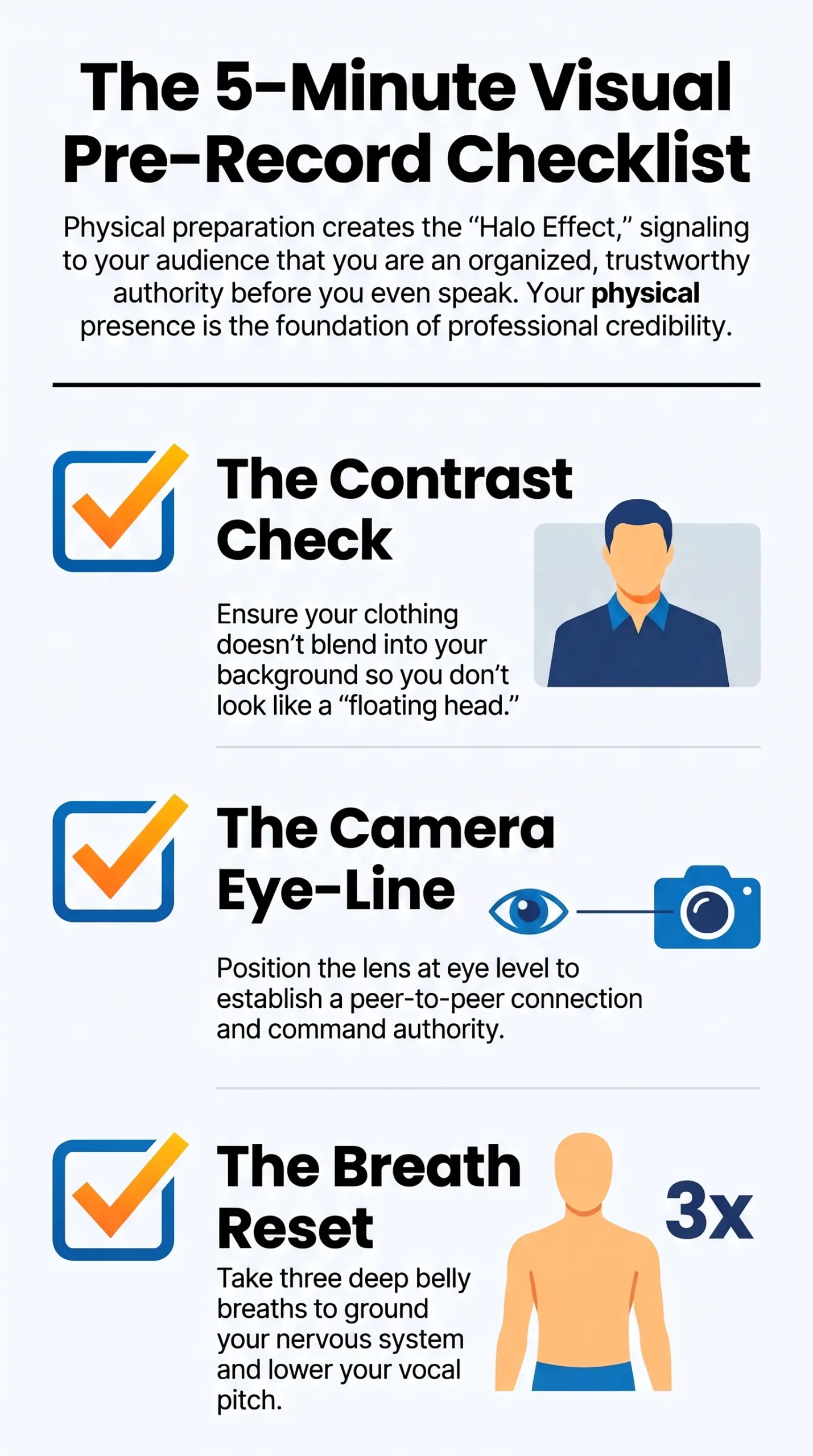A pre recording podcast checklist for looking great on camera